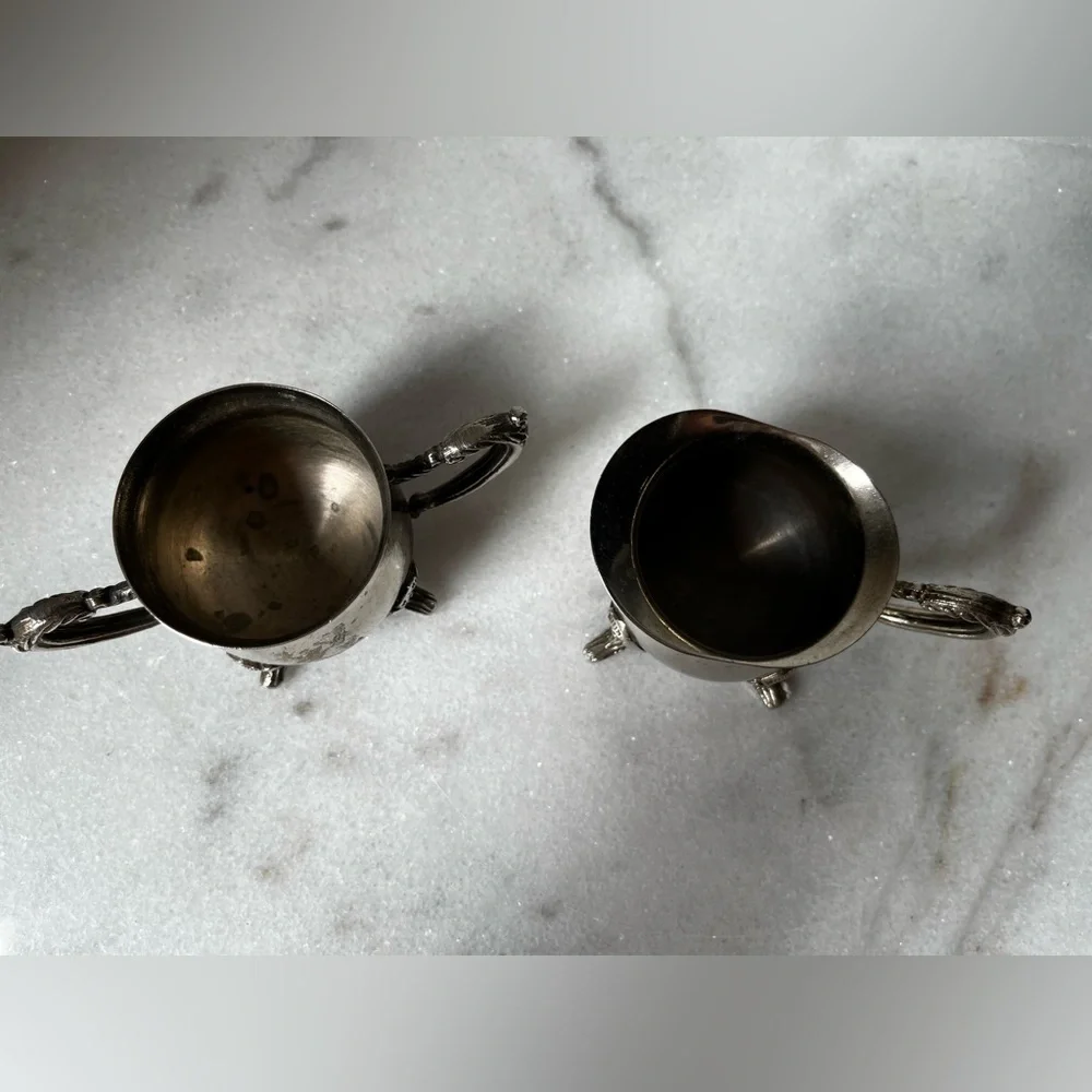 Vintage Silver Creamer and Sugar Set